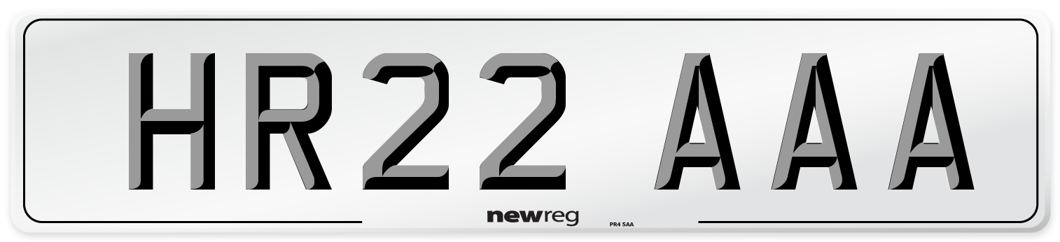 HR22 AAA Number Plate from New Reg